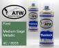 Preview: Ford, Medium Sage Metallic, 4C / 5933: 400ml Sprühdose + 400ml Klarlack - Set, von ATW Autoteile West.